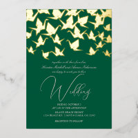 Beautiful Green Paper Crane Wedding