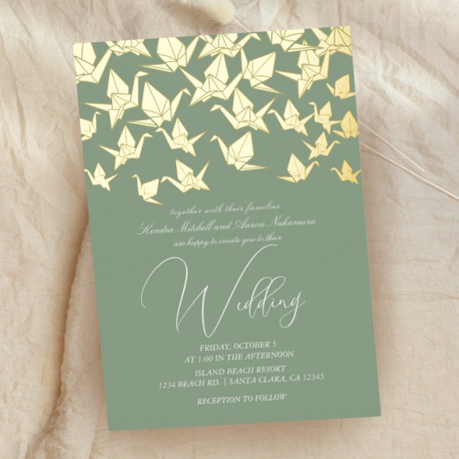 Beautiful Green Paper Crane Wedding (Creator Uploaded)