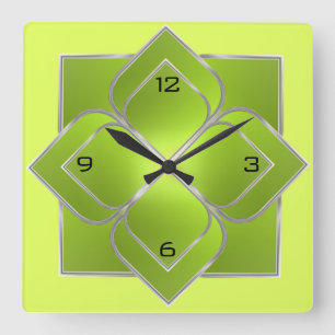 Beautiful green square wall clock
