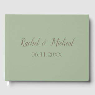 Beautiful Green Theme Wedding Guest Book
