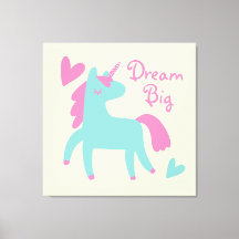 Beautiful Green Unicorn Girls Room Canvas Print