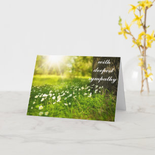 Beautiful Green Valley with White Flowers Sympathy Card