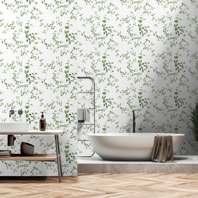 Beautiful Green Vines Wallpaper (Bathroom)