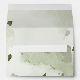 beautiful green watercolor envelope