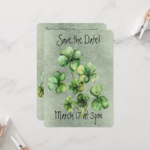 Beautiful Green Watercolor Shamrock Invitation