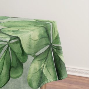 Beautiful Green Watercolor Shamrock Tablecloth