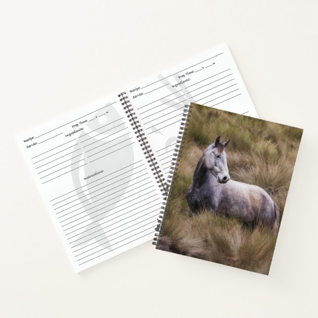 Beautiful Grey Coloured Horse Notebook (Inside)