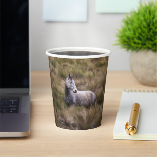 Beautiful Grey Coloured Horse Paper Cups