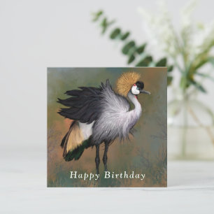 Beautiful Grey Crowned Crane - Happy Birthday
