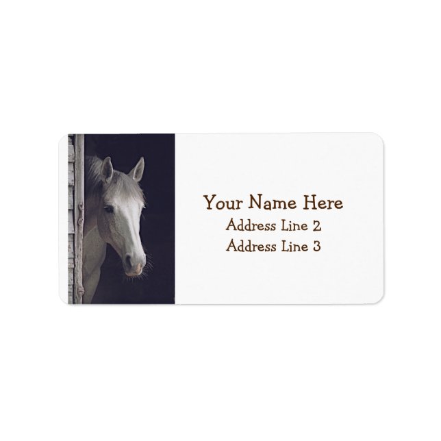 Beautiful Grey Mare Horse Address Label (Front)