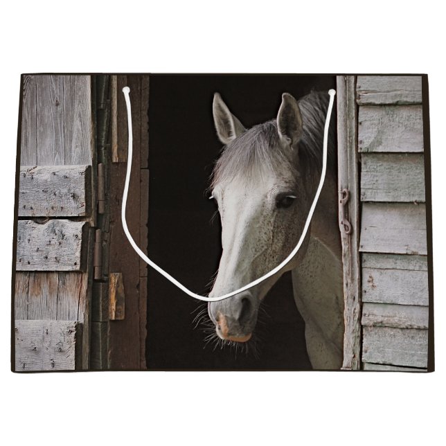 Beautiful Grey Mare Horse Large Gift Bag (Front)