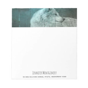 Beautiful Grey Wolf in a Dark Forest Notepad
