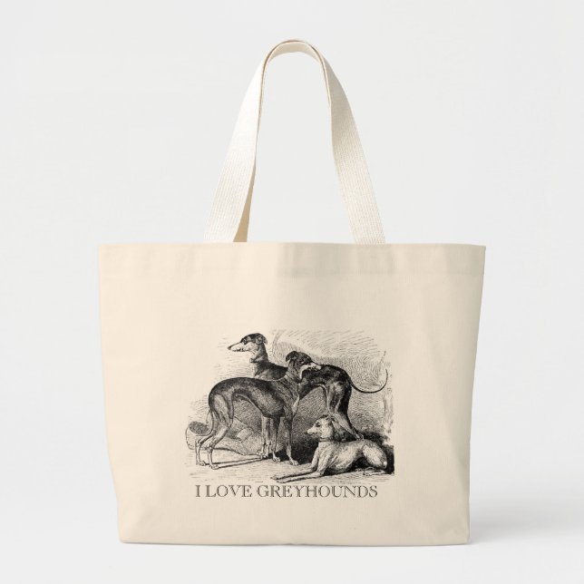 Beautiful Greyhounds Large Tote Bag (Front)