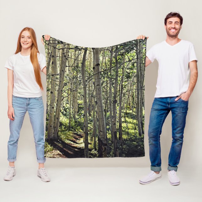 Beautiful Grove of Aspen Trees in Crested Butte Fleece Blanket (In Situ)