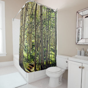 Beautiful Grove of Aspen Trees Shower Curtain