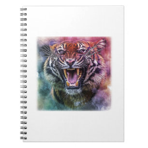 Beautiful Growling Bengal Tiger Face Photo Notebook