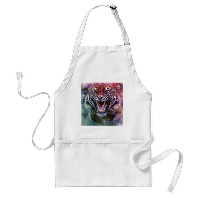 Beautiful Growling Bengal Tiger Face Photo Standard Apron (Front)