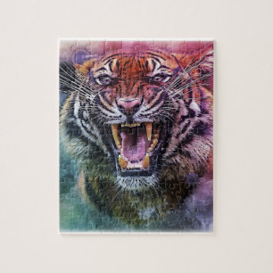 Beautiful Growling Bengal Tiger Jigsaw Puzzle