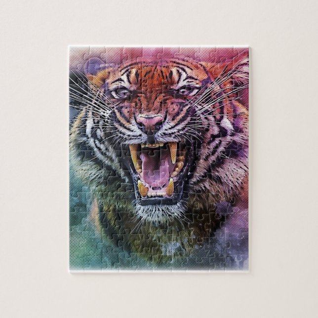Beautiful Growling Bengal Tiger Jigsaw Puzzle (Vertical)