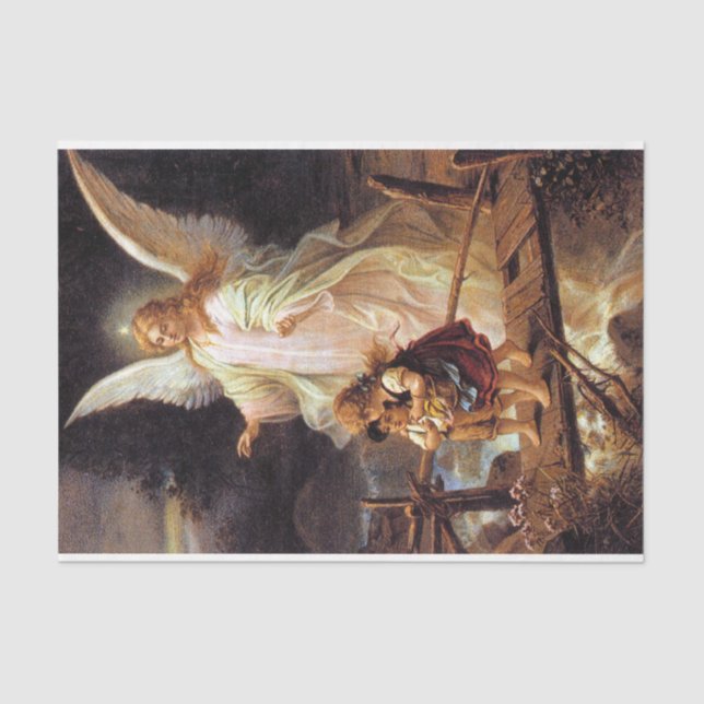 Beautiful Guardian Angel Decoupage  Tissue Paper (Front)