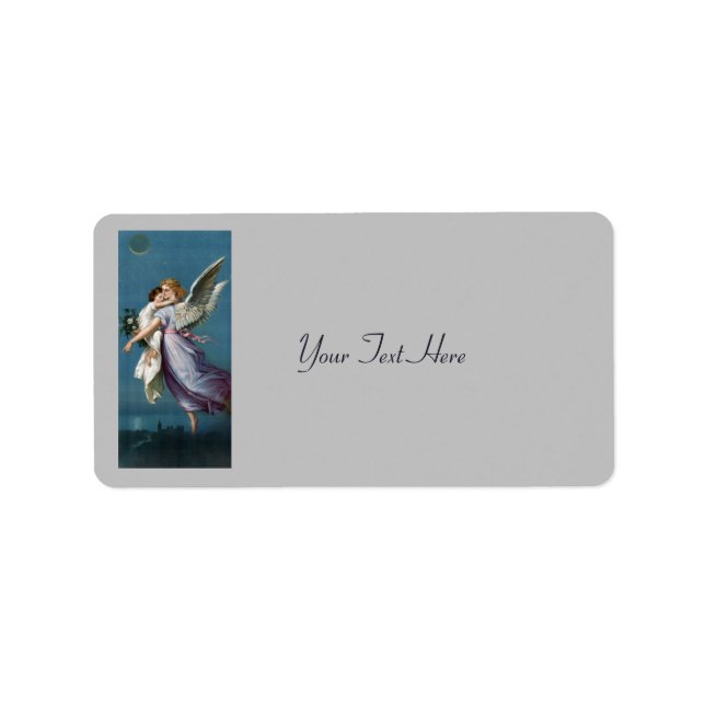 Beautiful Guardian Angel Painting Label (Front)