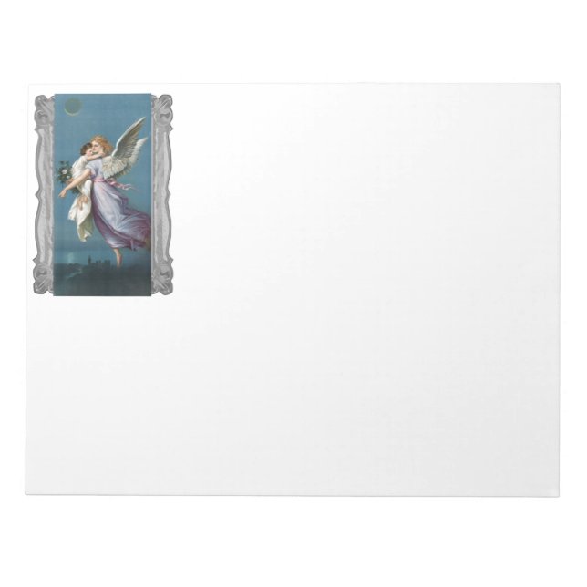 Beautiful Guardian Angel Painting Notepad (Front)