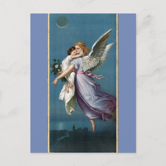 Beautiful Guardian Angel Painting Postcard (Front)