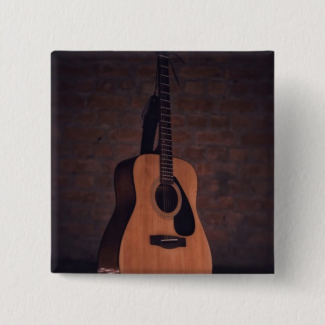 Beautiful Guitar 15 Cm Square Badge (Front)