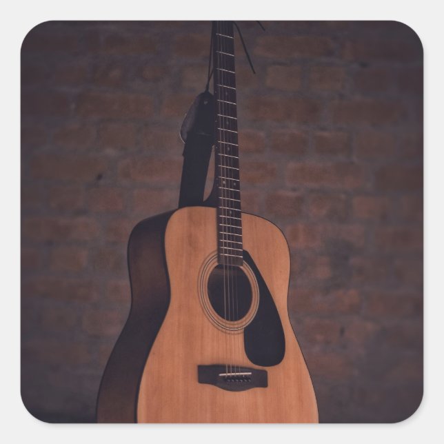 Beautiful Guitar Square Sticker (Front)