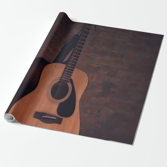 Beautiful Guitar Wrapping Paper (Unrolled)