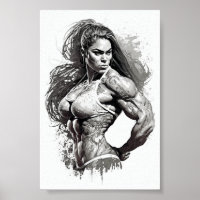Beautiful Gym Girl Flexing Her Muscles