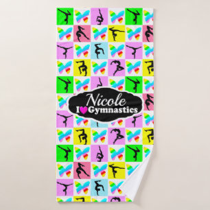 BEAUTIFUL GYMNASTICS BUTTERFLY DESIGN BATH TOWEL
