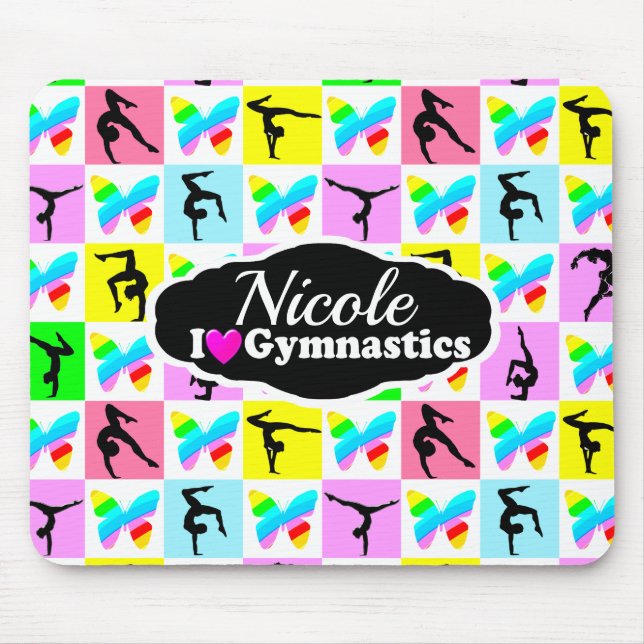 BEAUTIFUL GYMNASTICS BUTTERFLY DESIGN MOUSE PAD (Front)