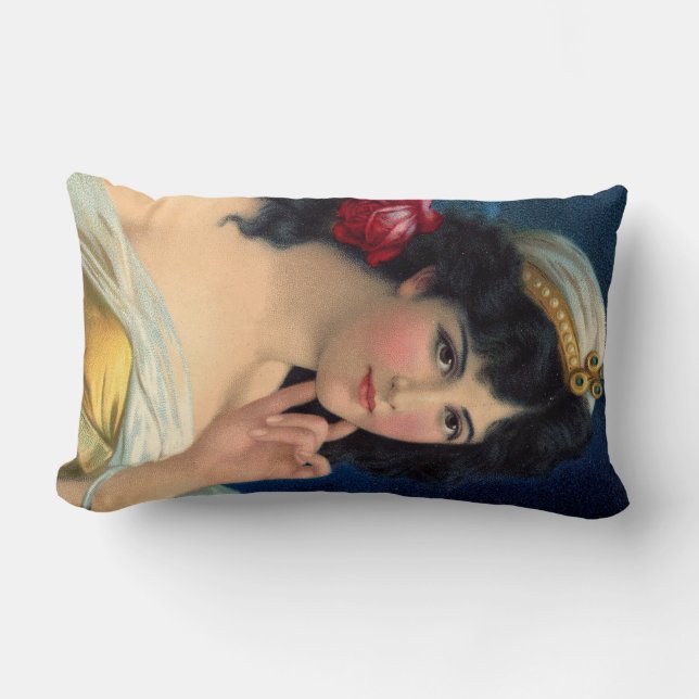 Beautiful GYPSY Girl, gypsy wedding bride Lumbar Cushion (Front)