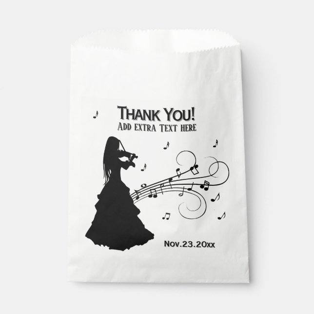 Beautiful Gypsy Girl Plays Violin Favour Bag (Front)