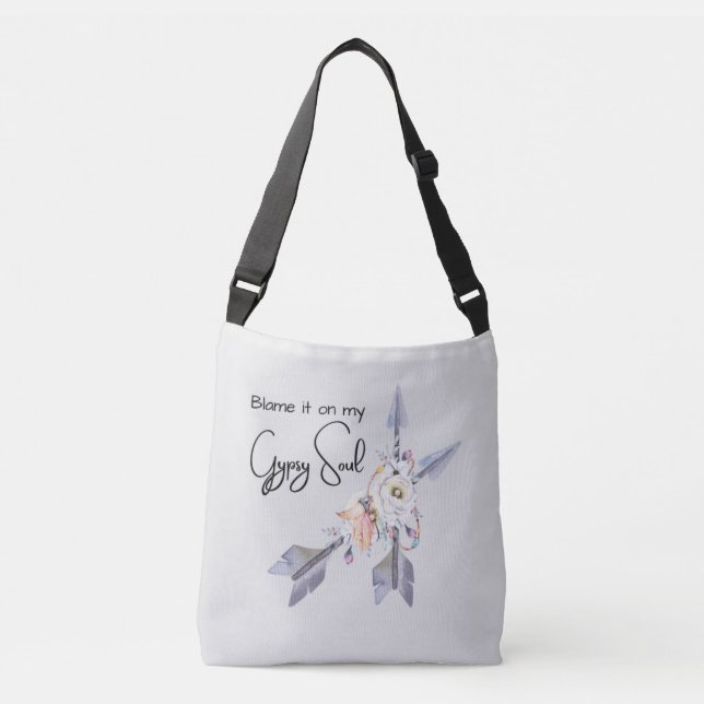 Beautiful "Gypsy Soul" Crossbody Tote Bag (Front)