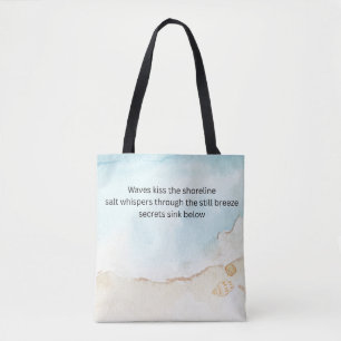 Beautiful haiku on a tote bag. bag