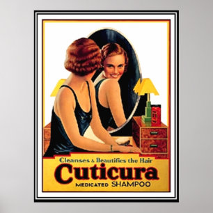 Beautiful Hair Shampoo Vintage Poster