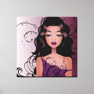 Beautiful Hairstyle Girl 2 Wrapped Canvas