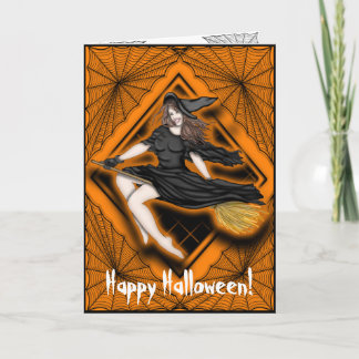 Beautiful Halloween Witch Card