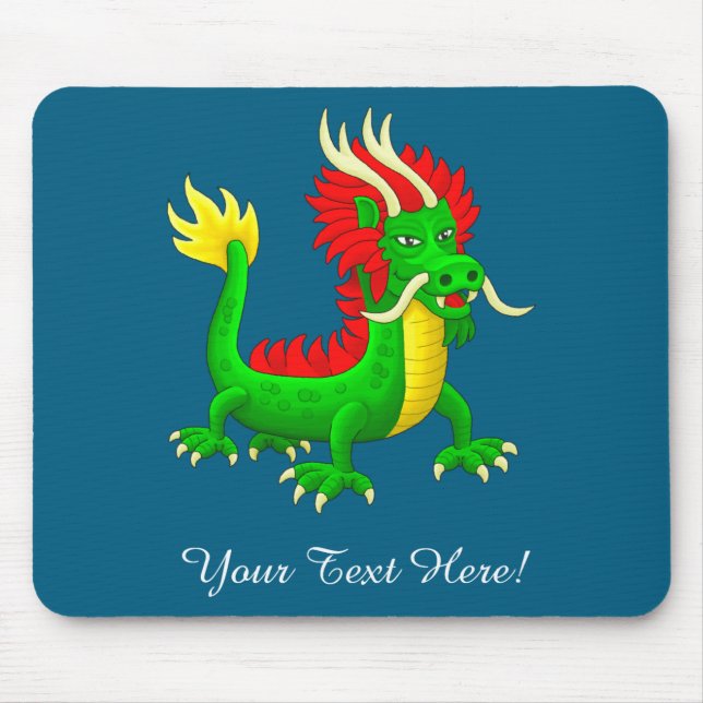 Beautiful Hand Drawn Chinese Dragon  Mouse Pad (Front)