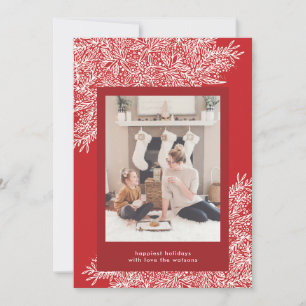 Beautiful hand drawn Christmas Holiday Photo Card