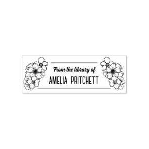 Beautiful Hand Drawn Flowers From the Library Of Self-inking Stamp