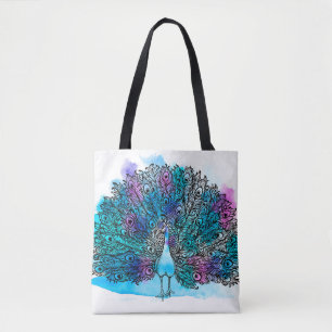 Beautiful Hand drawn Peacock bird consist many det Tote Bag
