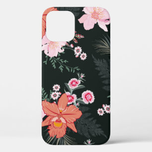 Beautiful hand drawn tropical forest floral, seam iPhone 12 case
