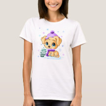Beautiful Hand Drawn Winter Dog Women's Shirt