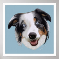 Beautiful Hand Painted Australian Shepherd