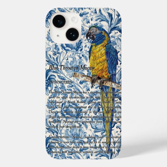 Beautiful Hand-Painted Endangered Macaw Case-Mate iPhone Case (Back)
