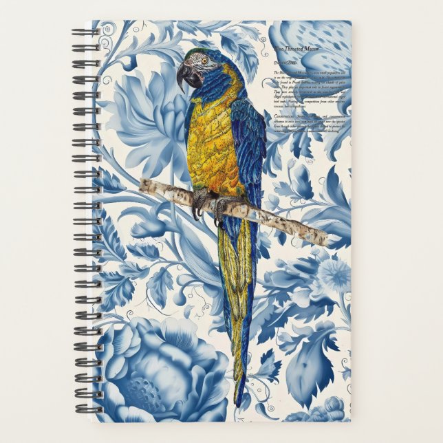 Beautiful Hand-Painted Endangered Macaw Planner (Front)