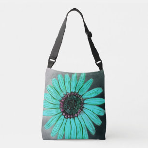 Beautiful hand Sketched Flower Crossbody Bag